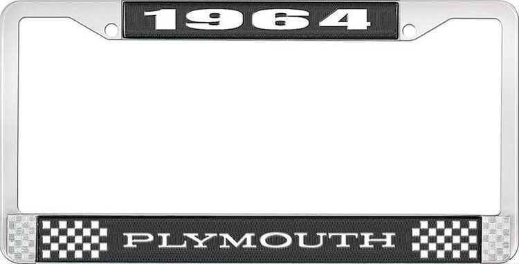 1964 Plymouth License Plate Frame - Black