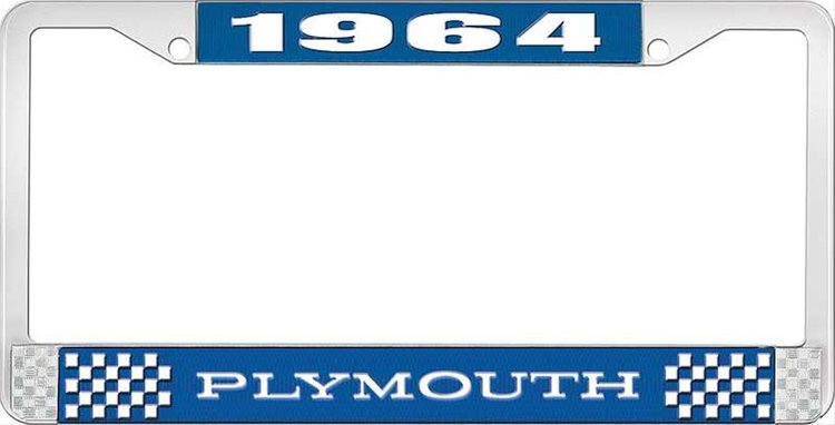 1964 Plymouth License Plate Frame - Blue