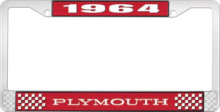 1964 Plymouth License Plate Frame - Red