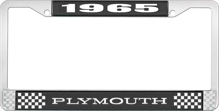 1965 Plymouth License Plate Frame - Black