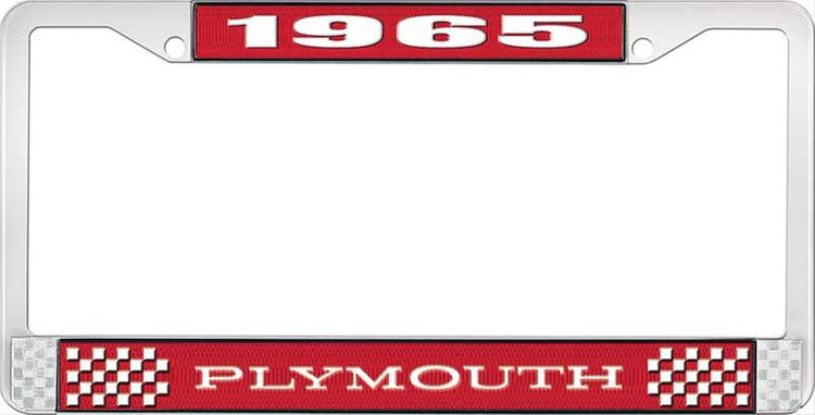 1965 Plymouth License Plate Frame - Red