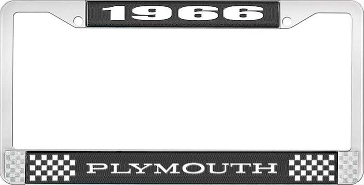 1966 Plymouth License Plate Frame - Black