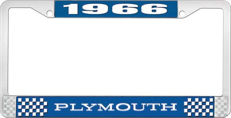 1966 Plymouth License Plate Frame - Blue