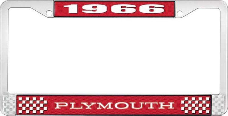 1966 Plymouth License Plate Frame - Red