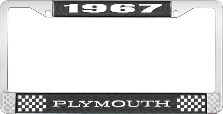 1967 Plymouth License Plate Frame - Black