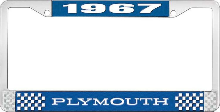 1967 Plymouth License Plate Frame - Blue
