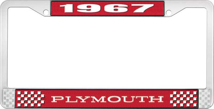 1967 Plymouth License Plate Frame - Red