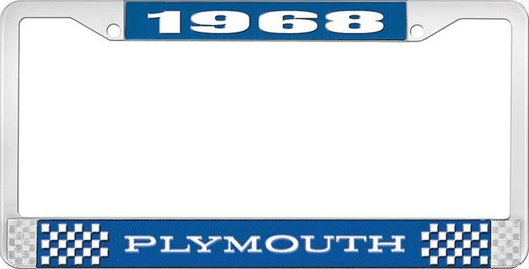 1968 Plymouth License Plate Frame - Blue