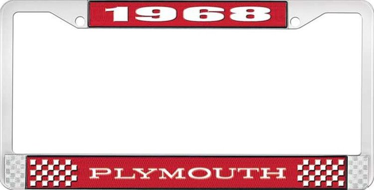 1968 Plymouth License Plate Frame - Red