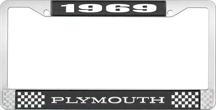 1969 Plymouth License Plate Frame - Black