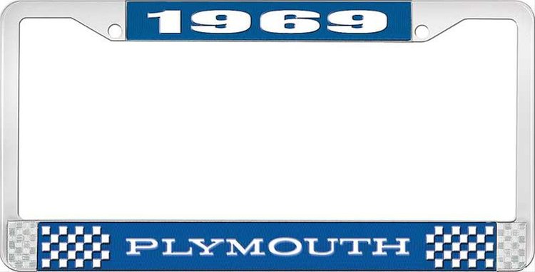 1969 Plymouth License Plate Frame - Blue