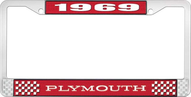 1969 Plymouth License Plate Frame - Red