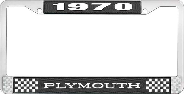 1970 Plymouth License Plate Frame - Black