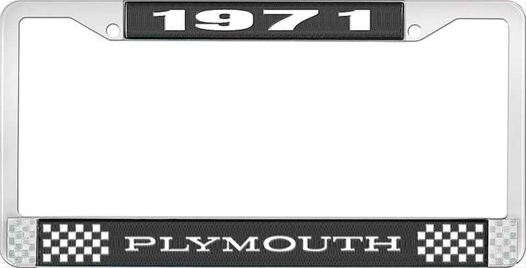 1971 Plymouth License Plate Frame - Black