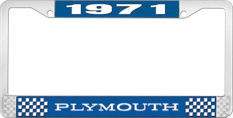 1971 Plymouth License Plate Frame - Blue