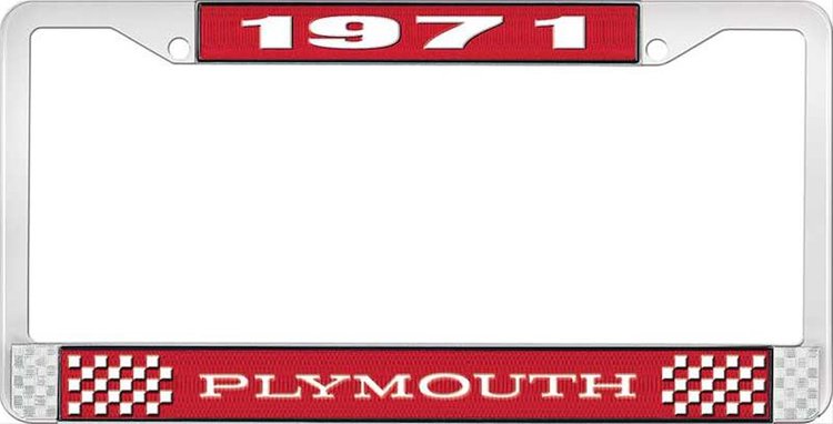 1971 Plymouth License Plate Frame - Red