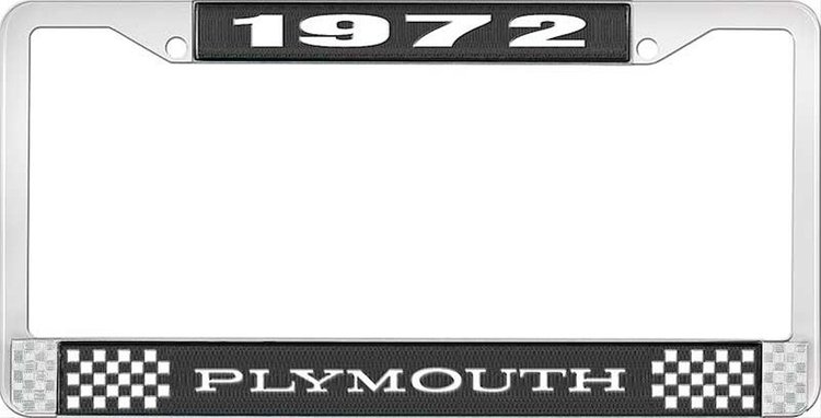 1972 Plymouth License Plate Frame - Black