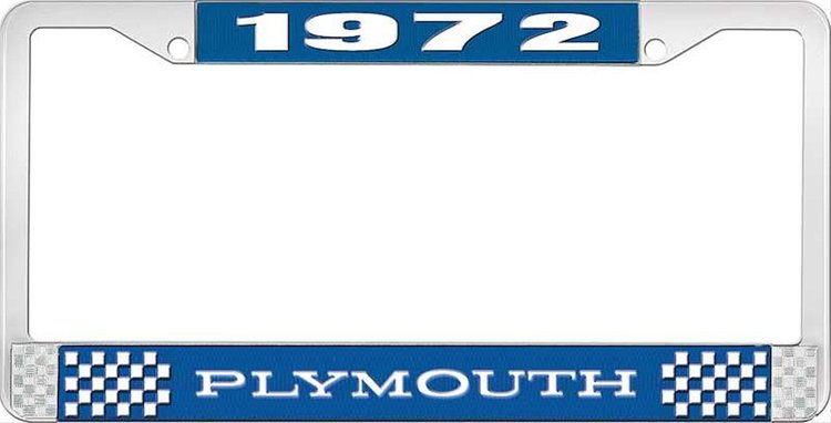 1972 Plymouth License Plate Frame - Blue