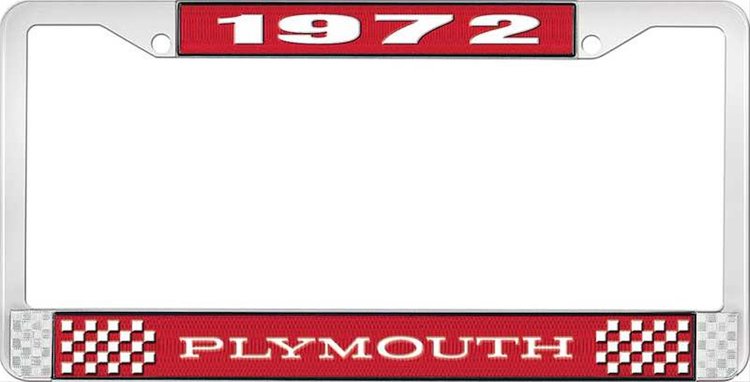 1972 Plymouth License Plate Frame - Red