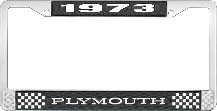 1973 Plymouth License Plate Frame - Black