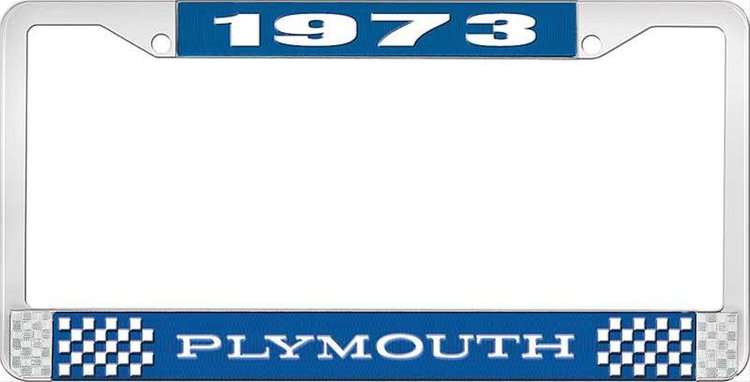 1973 Plymouth License Plate Frame - Blue