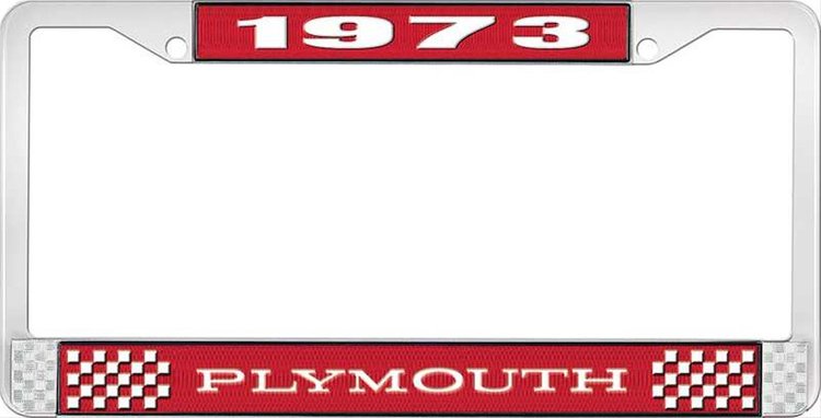 1973 Plymouth License Plate Frame - Red