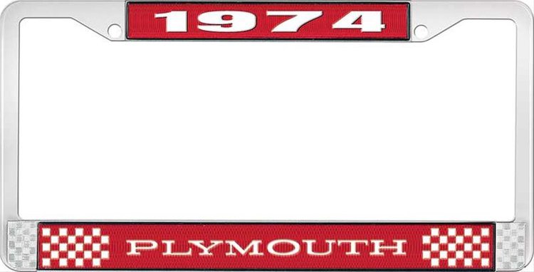 1974 Plymouth License Plate Frame - Red