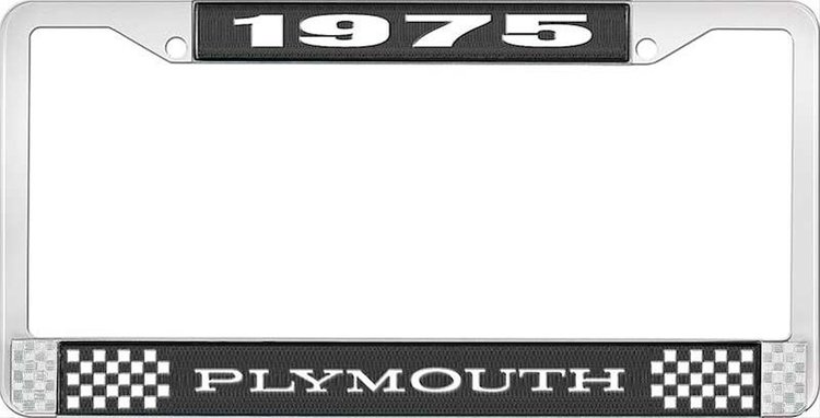 1975 Plymouth License Plate Frame - Black