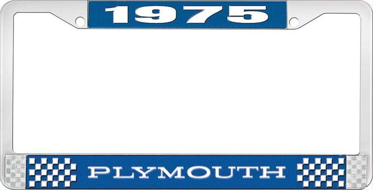 1975 Plymouth License Plate Frame - Blue