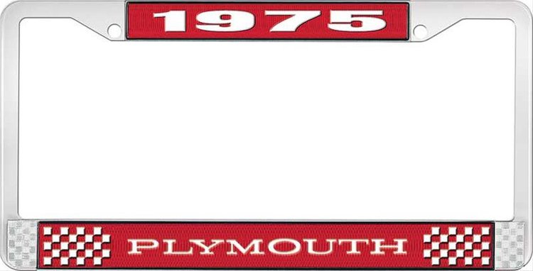 1975 Plymouth License Plate Frame - Red