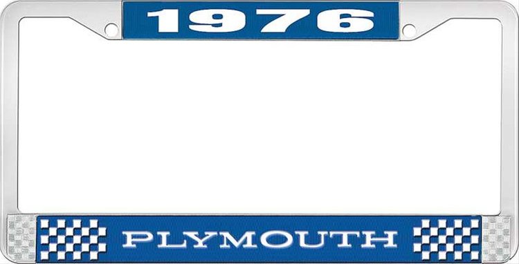 1976 Plymouth License Plate Frame - Blue