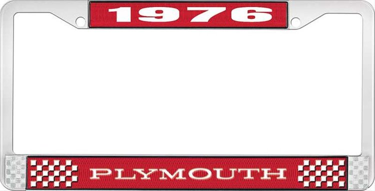 1976 Plymouth License Plate Frame - Red
