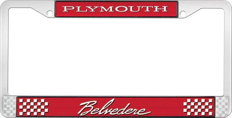 Plymouth Belvedere License Plate Frame - Red