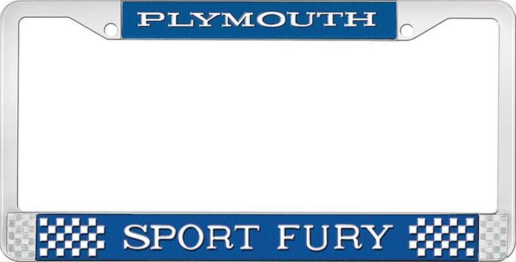Plymouth Sport Fury License Plate Frame - Blue