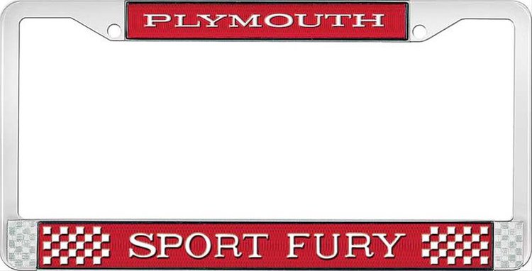 Plymouth Sport Fury License Plate Frame - Red