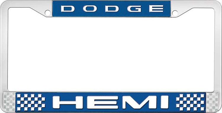 Dodge Hemi License Plate Frame - Blue