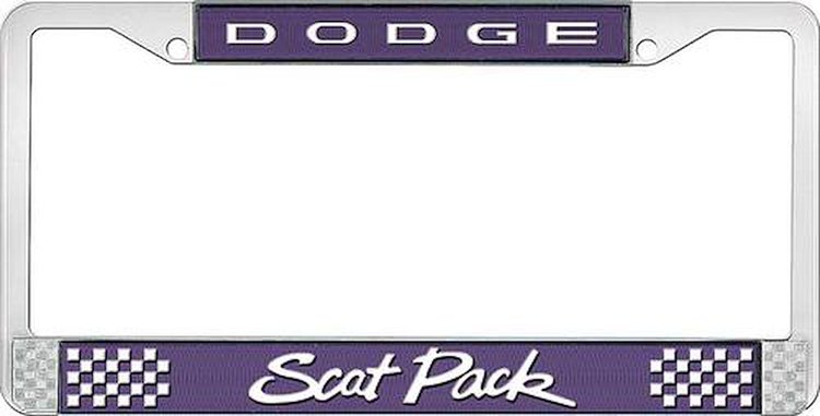LF152091 License Plate Frame Plum Crazy Purple Dodge Scat Pack