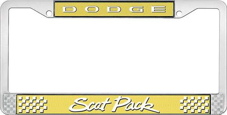 Top Banana Yellow Dodge Scat Pack License Plate Frame