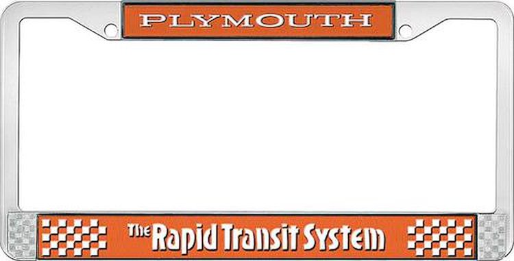 Vitamin C Orange Plymouth Rapid Transit System License Plate Frame