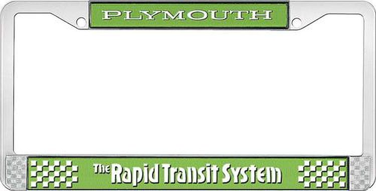 Lime Light Green Plymouth Rapid Transit System License Plate Frame