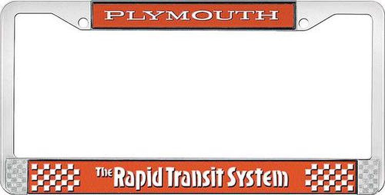 LF152105 License Plate Frame Tor Red Plymouth Rapid Transit System