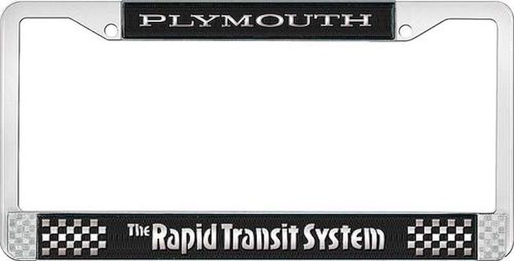 LF152108 License Plate Frame Black/Silver Plymouth Rapid Transit System