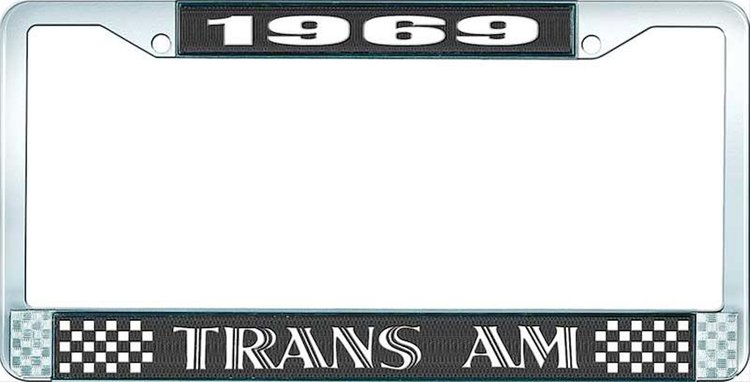 1969 Trans Am License Plate Frame Style 1 Black