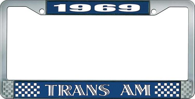 1969 Trans Am License Plate Frame Style 1 Blue