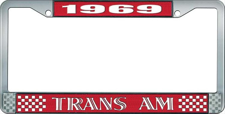 1969 Trans Am License Plate Frame Style 1 Red