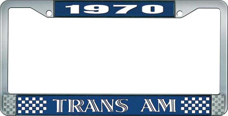 1970 Trans Am License Plate Frame Style 1 Blue