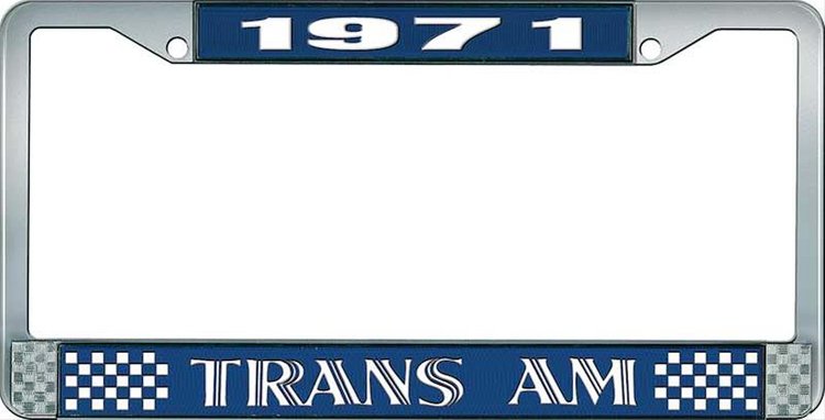 1971 Trans Am License Plate Frame Style 1 Blue