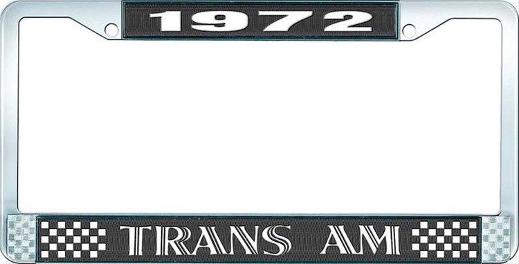 1972 Trans Am License Plate Frame Style 1 Black