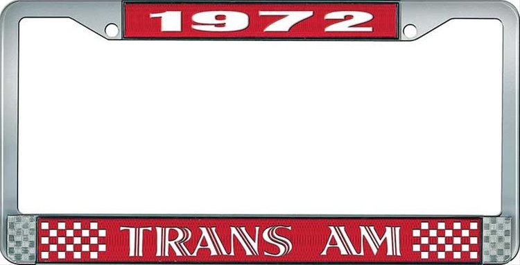 1972 Trans Am License Plate Frame Style 1 Red