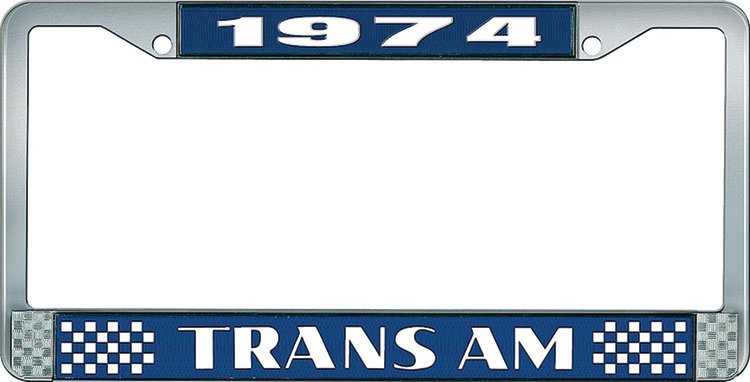 1974 Trans Am License Plate Frame Style 2 Blue
